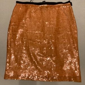 J. Crew Collection Orange Twist Sequins Festive Skirt Size 6